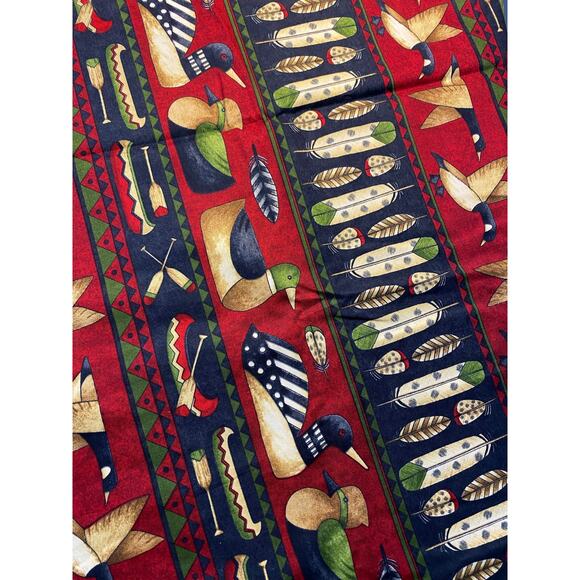 RUSTIC RETREAT by Debbie Mumm Cotton Fabric BTHY Duck Decoys Canoes Feathers NOS - Picture 1 of 2